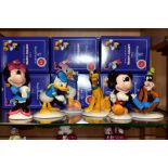 A SET OF SIX BOXED ROYAL DOULTON 70TH ANNVERSARY 'THE MICKEY MOUSE COLLECTION FIGURES',