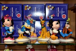 A SET OF SIX BOXED ROYAL DOULTON 70TH ANNVERSARY 'THE MICKEY MOUSE COLLECTION FIGURES',