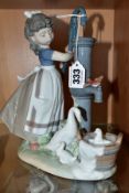 A LLADRO FIGURE GROUP, 'Summer on the Farm' No 5285, depicting young girl at water pump with