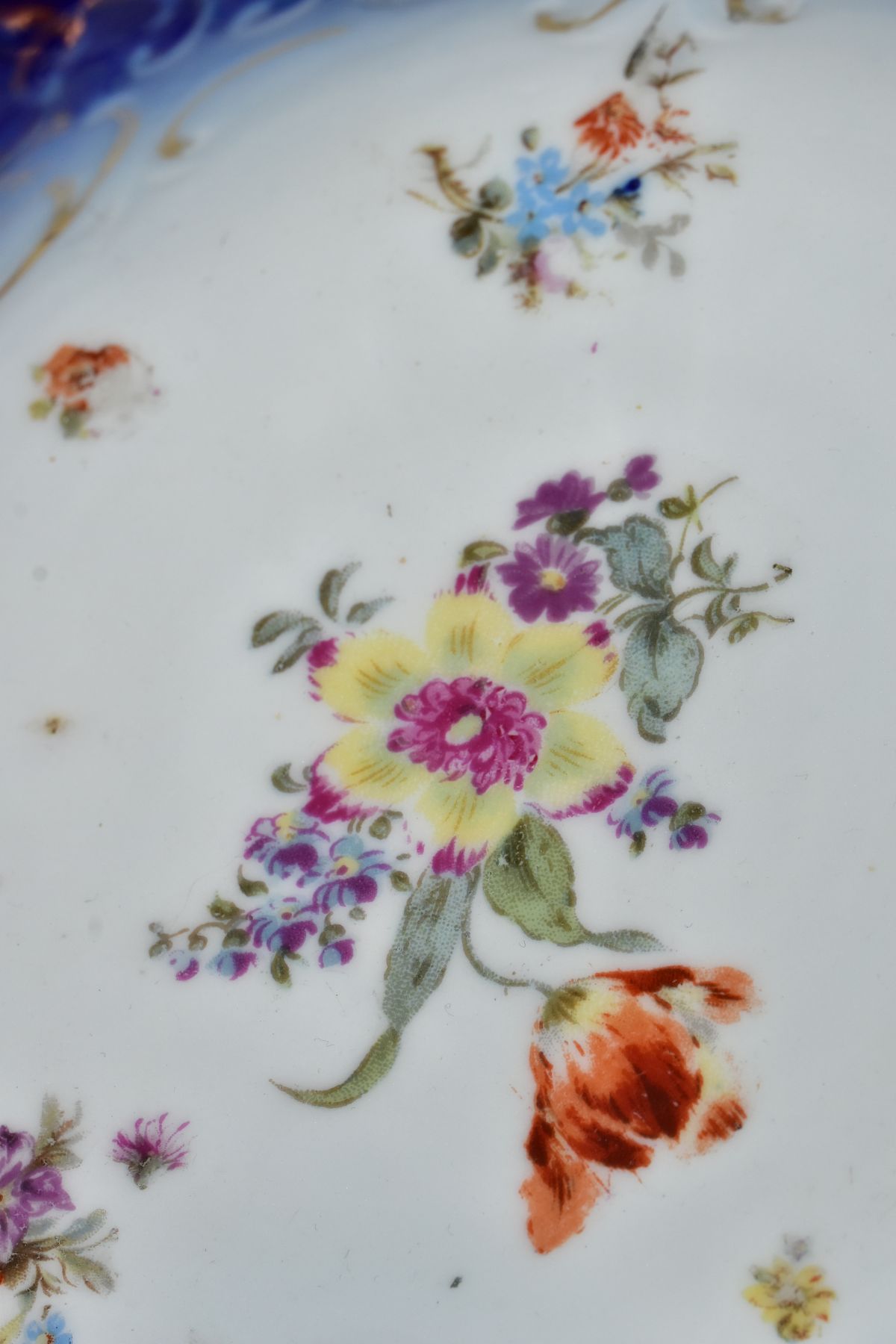 A VICTORIA, AUSTRIA, PORCELAIN DESSERT SET, transfer printed floral design with pierced borders, - Image 10 of 16