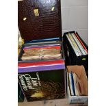 FIVE BOXES OF RECORDS, SINGLES ETC, to include Classical and Easy Listening (Wombles, Pinky & Perky,