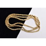 A 9CT GOLD BYZANTINE CHAIN, fitted with a lobster claw clasp, hallmarked 9ct gold London import,