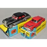 TWO BOXED CORGI TOYS CARS, Bentley Continental Sports Saloon, No 224, black over silver body with