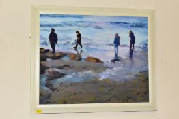 PAINTINGS AND PRINTS, ETC, to include an impressionist beach scene, unsigned oil on canvas, size