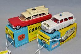 TWO BOXED CORGI TOYS EMERGENCY SERVICES VEHICLES, Ford Zephyr Police Motorway Patrol Car, No 419 and