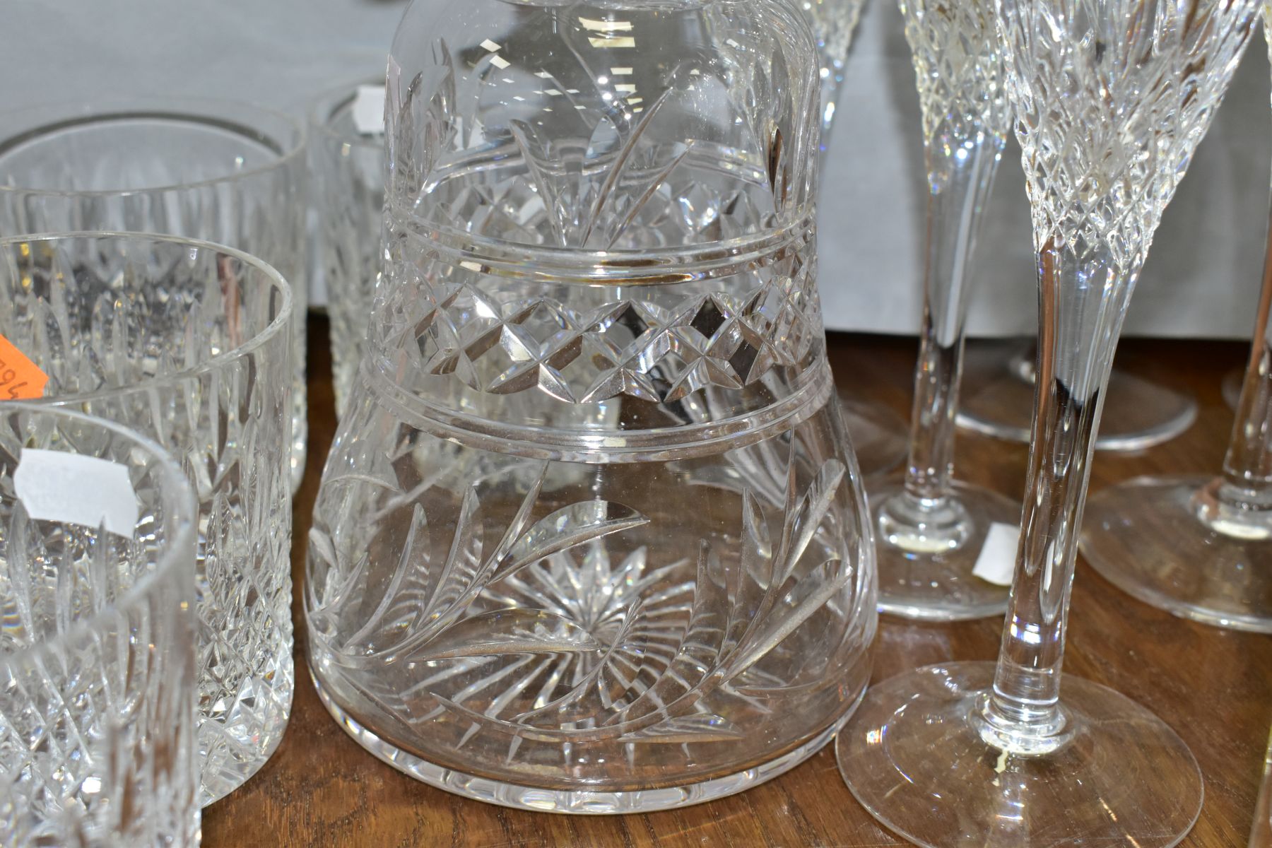 A SUITE OF STUART CRYSTAL DRINKING GLASSES AND A STUART CRYSTAL DECANTER, the decanter of bell shape - Image 8 of 11