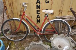 A VINTAGE TRIUMPH LADIES BIKE, with 3 gears and 20in frame