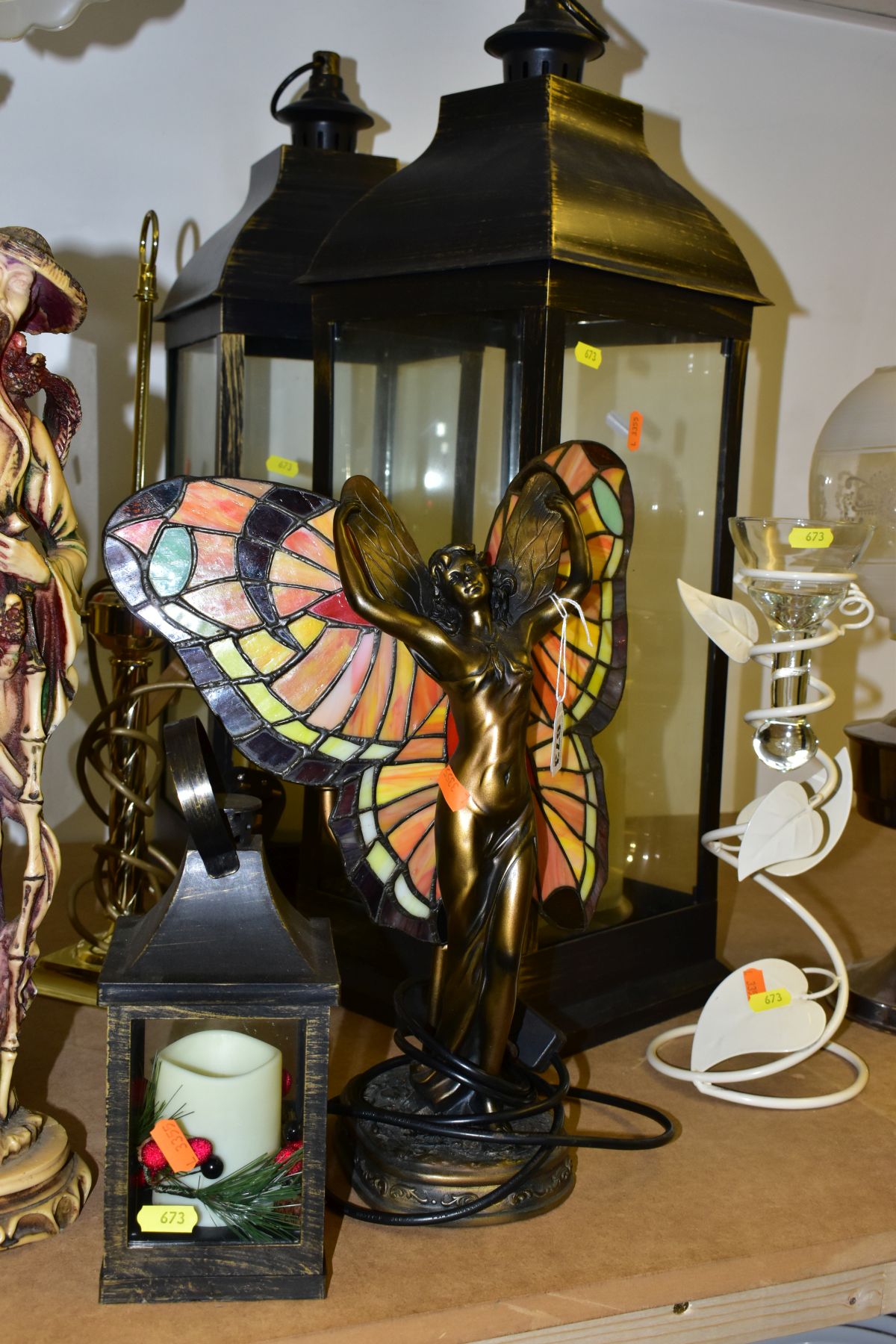 A GROUP OF MODERN TABLE LAMPS, CLOCKS, FIGURES, CANDLE HOLDERS etc, comprising of a Juliana - Image 2 of 13