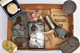 A BOX OF WORLD COINS FROM 18TH TO 21ST CENTURY, to include a 1796 4 Reale coin Charles IV, a 1758