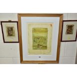 BRENDA HARTIN (BRITISH CONTEMPORARY) an artist proof calligraphy print 'Land Forms II' signed and