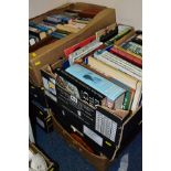 BOOKS, six boxes containing approximately 150-200 hardback/paperback titles including Encyclopaedic,