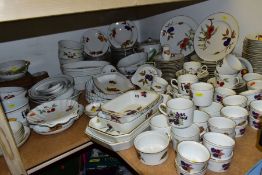 A QUANTITY OF ROYAL WORCESTER 'EVESHAM' DINNER, TEA AND COOKWARE, comprising of a twin handled