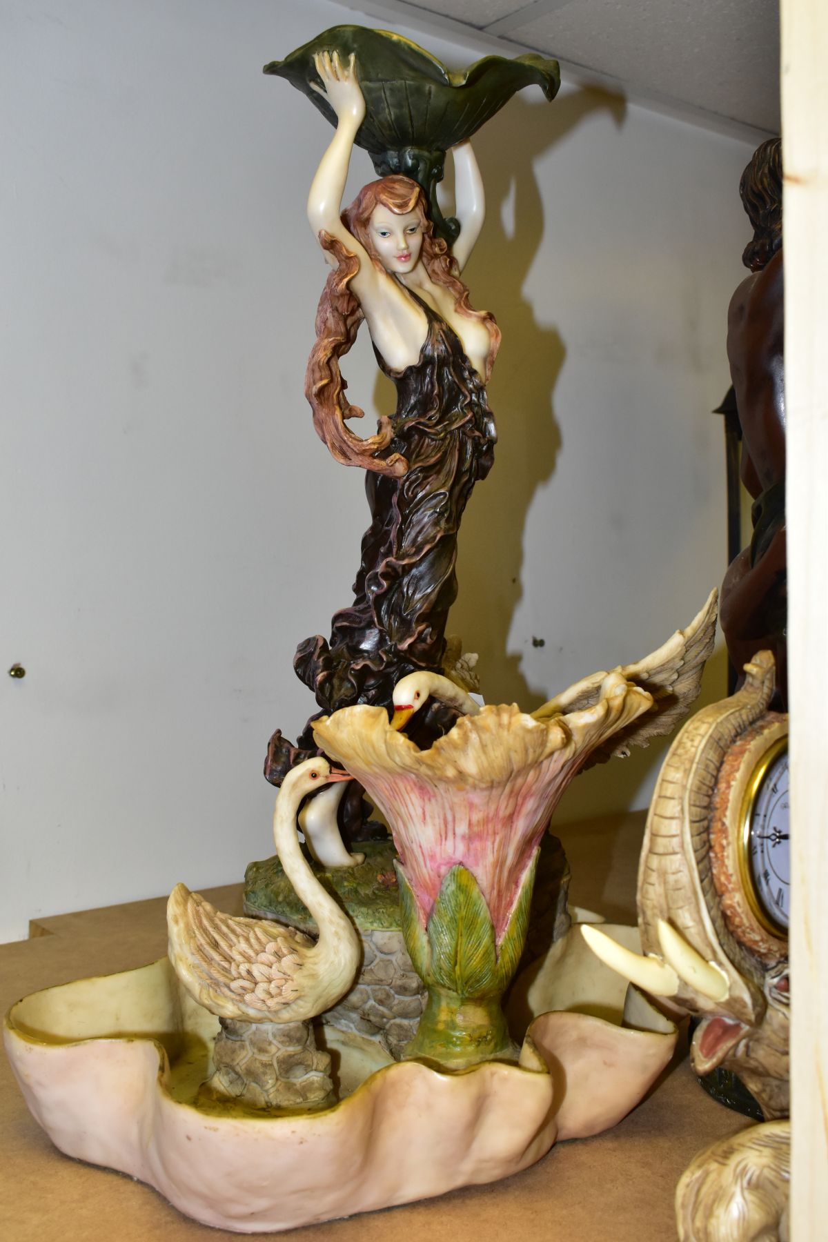 A GROUP OF MODERN TABLE LAMPS, CLOCKS, FIGURES, CANDLE HOLDERS etc, comprising of a Juliana - Image 11 of 13