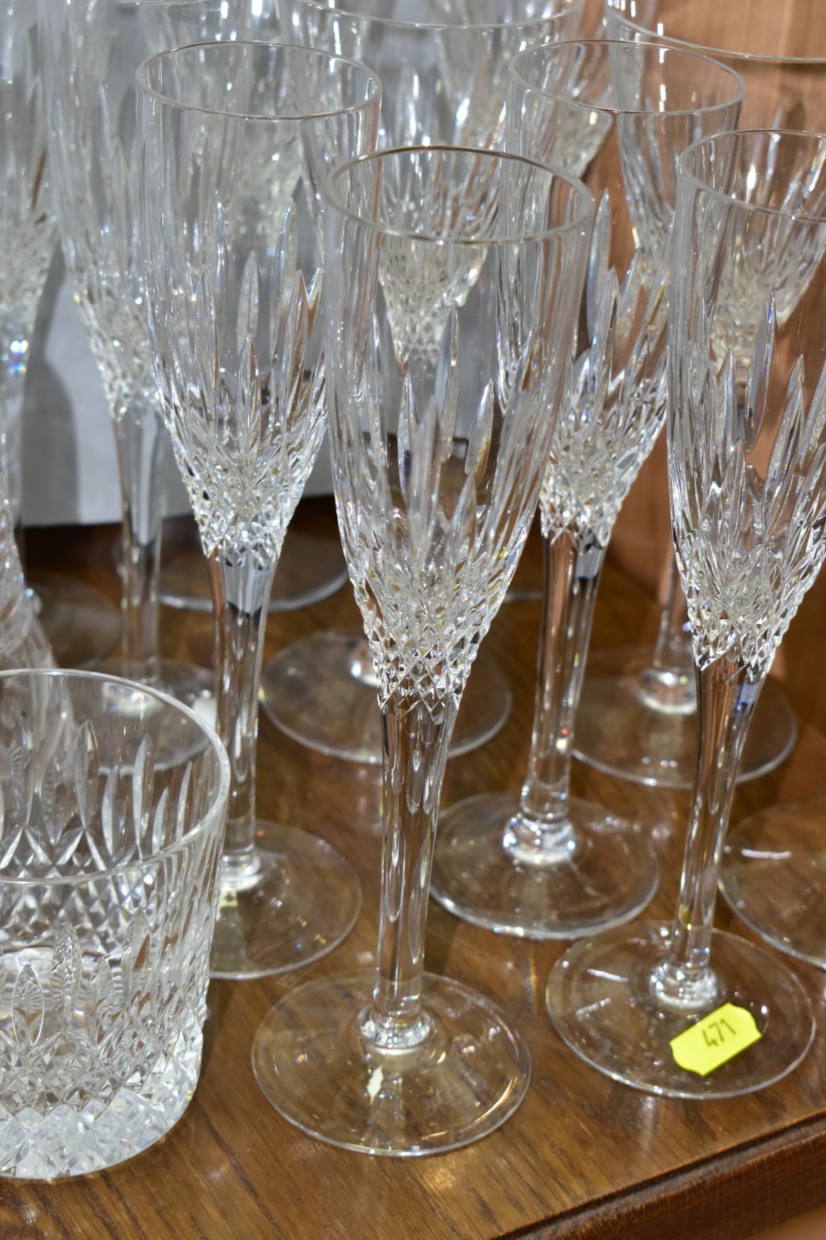 A SUITE OF STUART CRYSTAL DRINKING GLASSES AND A STUART CRYSTAL DECANTER, the decanter of bell shape - Image 4 of 11