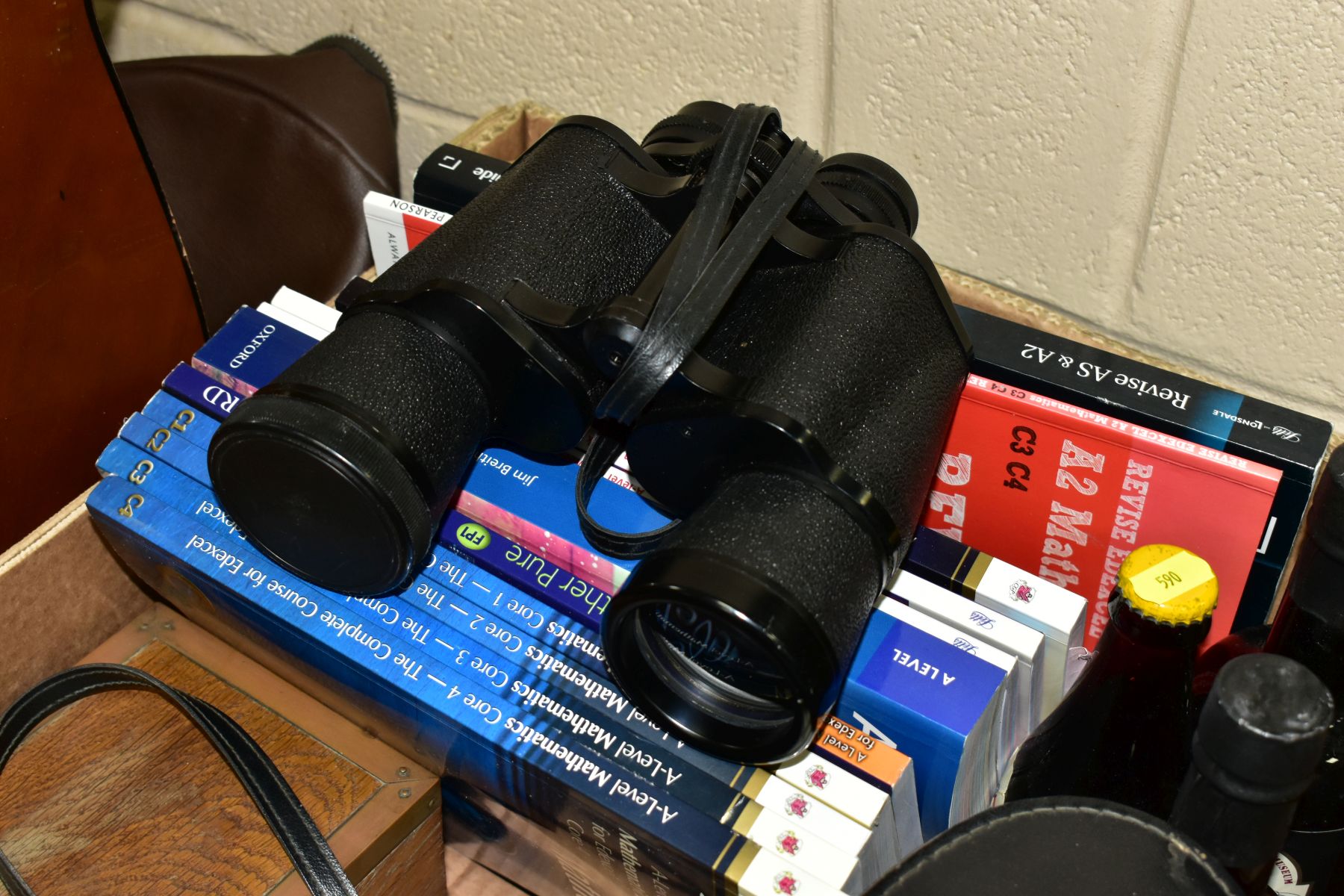 TWO BOXES OF CERAMICS, REVISION GUIDES, BINOCULARS, ETC, AND AN ACOUSTIC GUITAR, the guitar - Image 3 of 9