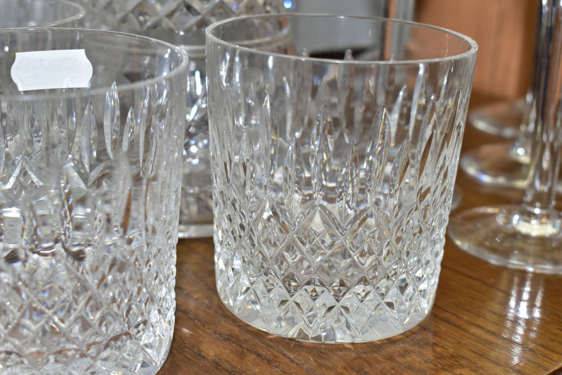 A SUITE OF STUART CRYSTAL DRINKING GLASSES AND A STUART CRYSTAL DECANTER, the decanter of bell shape - Image 10 of 11