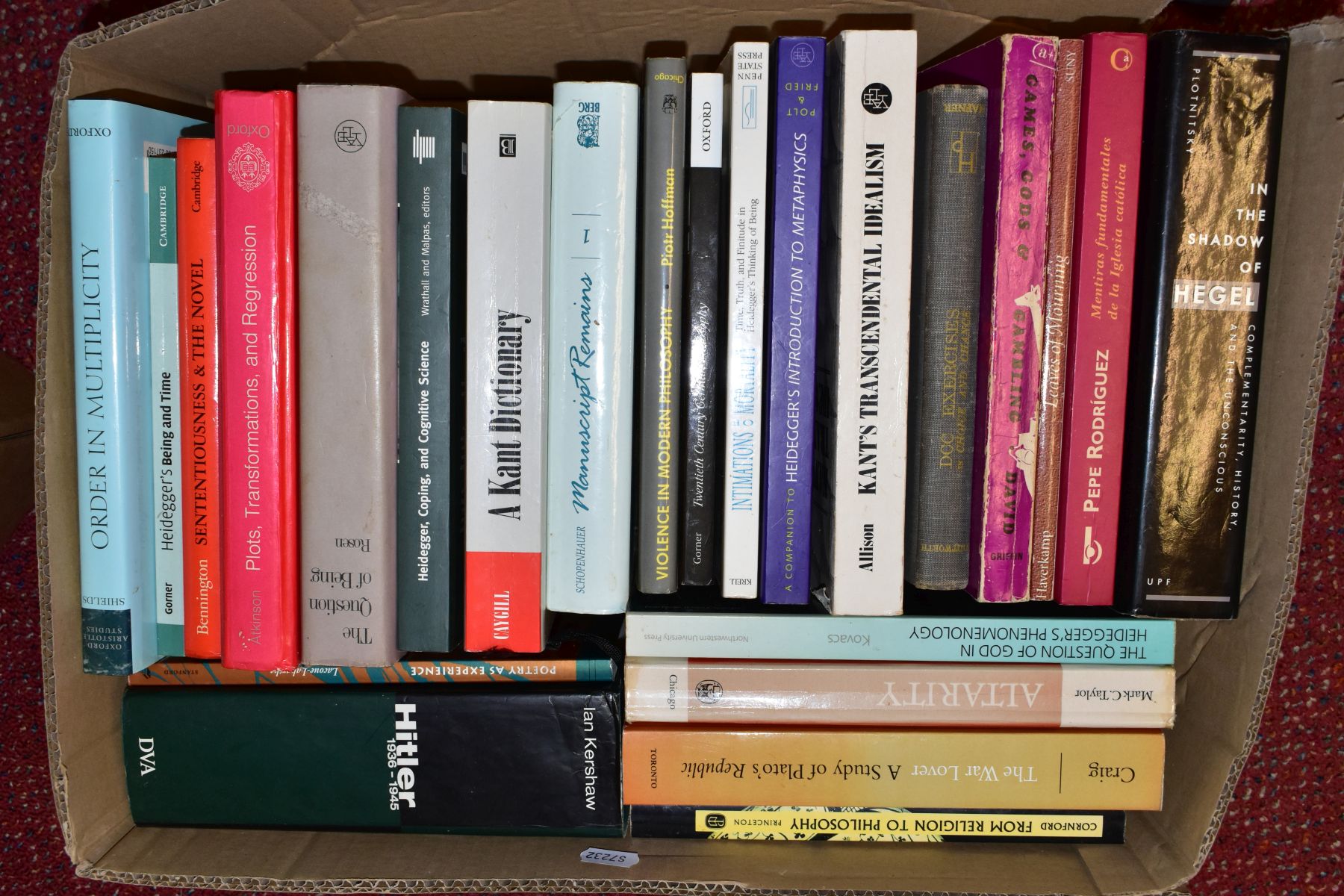 SIX BOXES OF BOOKS, mostly philosophy and German literature, to include works on Goethe, Heideger, - Image 7 of 7