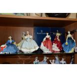 SIX ROYAL DOULTON LADY FIGURES, comprising 'Melanie' HN2271, 'Top o' the Hill' HN1834, 'Fair Lady (