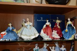 SIX ROYAL DOULTON LADY FIGURES, comprising 'Melanie' HN2271, 'Top o' the Hill' HN1834, 'Fair Lady (