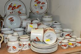 A ROYAL DOULTON FIELD FLOWER PATTERN PART DINNER AND TEA SERVICE, comprising twenty one dinner