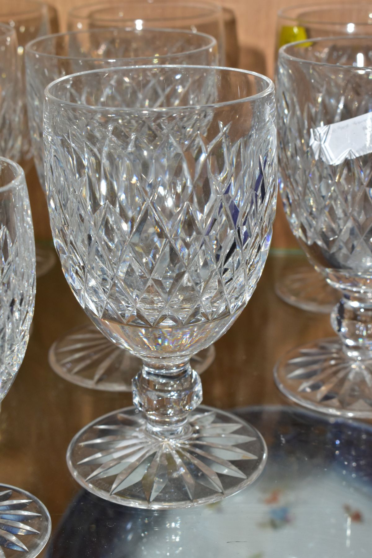 A WATERFORD CRYSTAL SHIPS DECANTER AND MATCHING WATERFORD GLASSES, 'Boyne' pattern, to include a set - Image 3 of 9