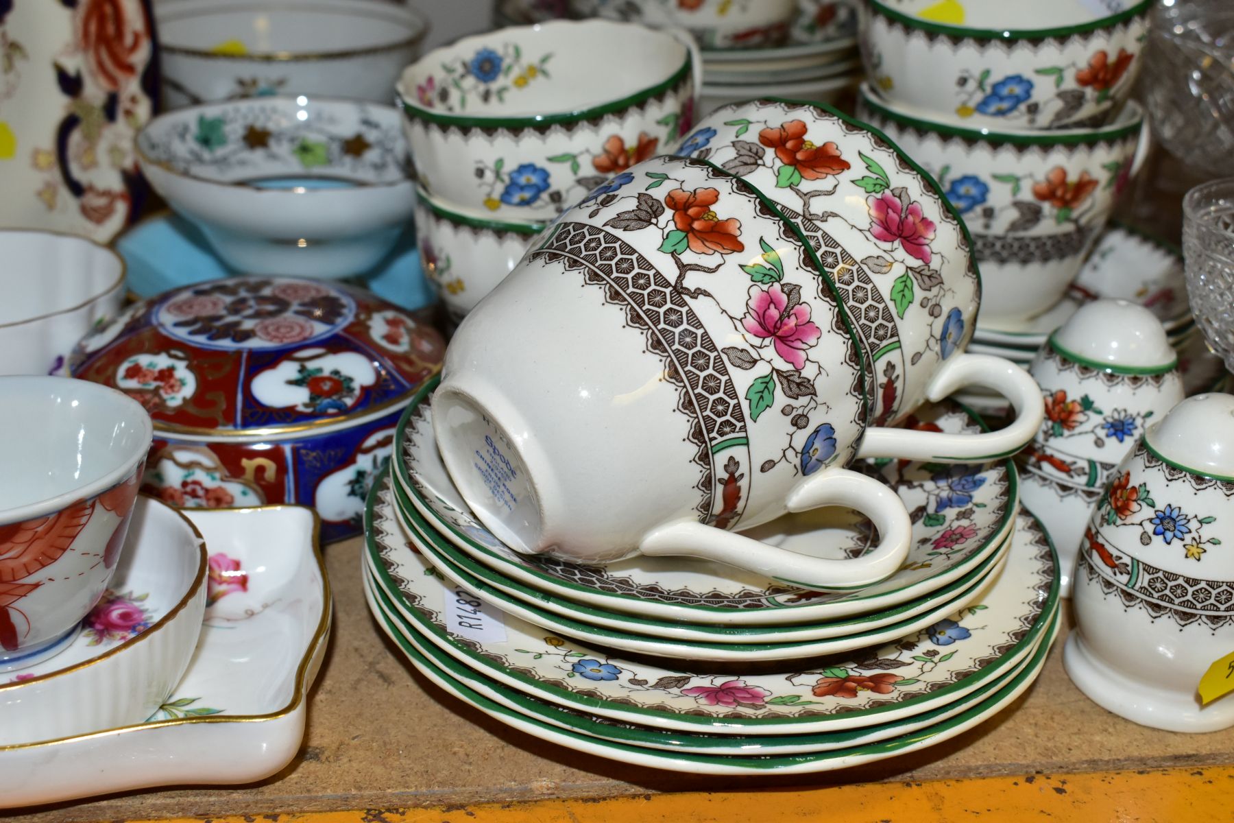 SPODE CHELSEA ROSE TEA/DINNER WARES, ETC, comprising six cups and saucers, six side plates, six - Image 4 of 7