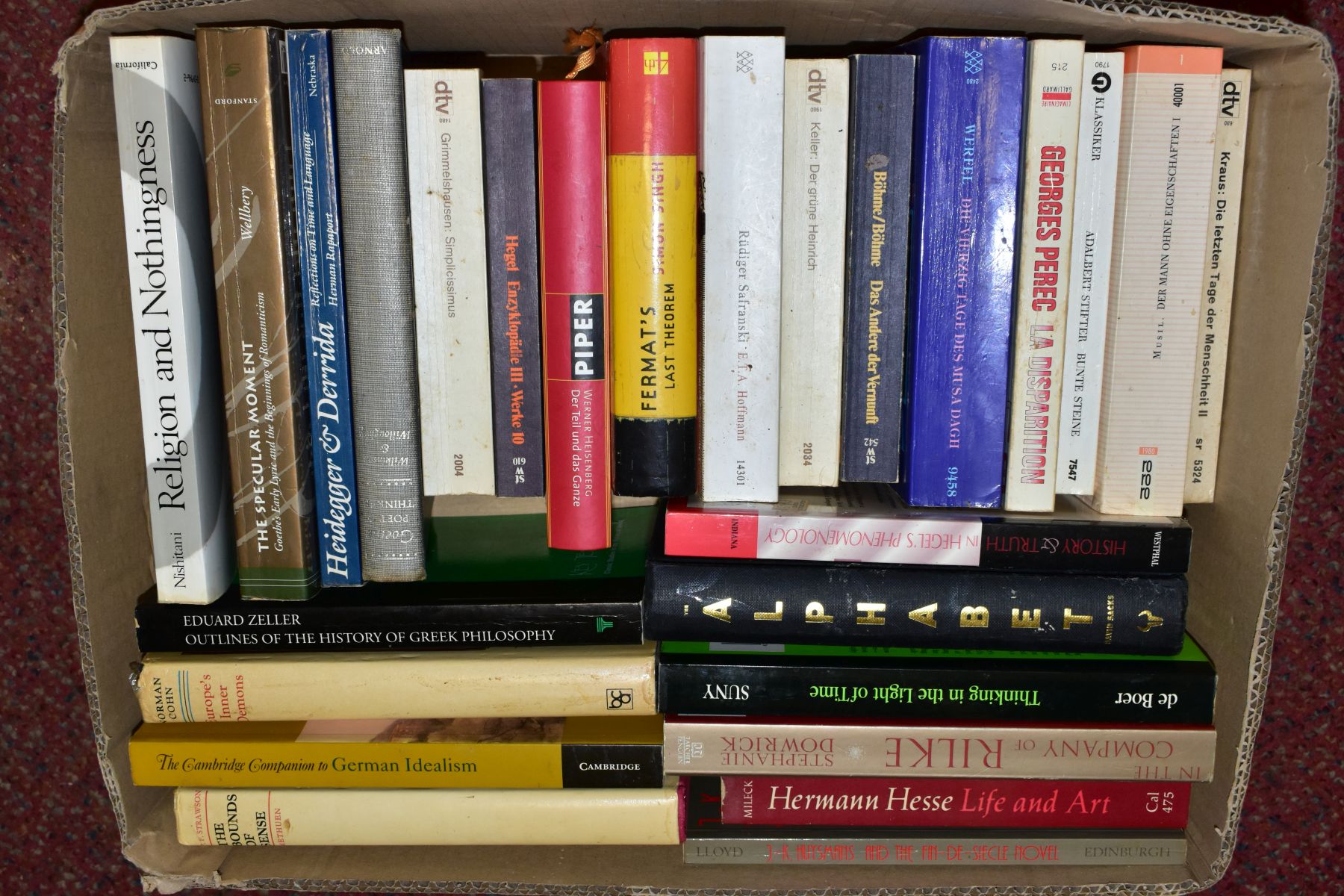 SEVEN BOXES OF BOOKS, subjects are mostly philosophy, language and literature, with works on or by - Image 4 of 8