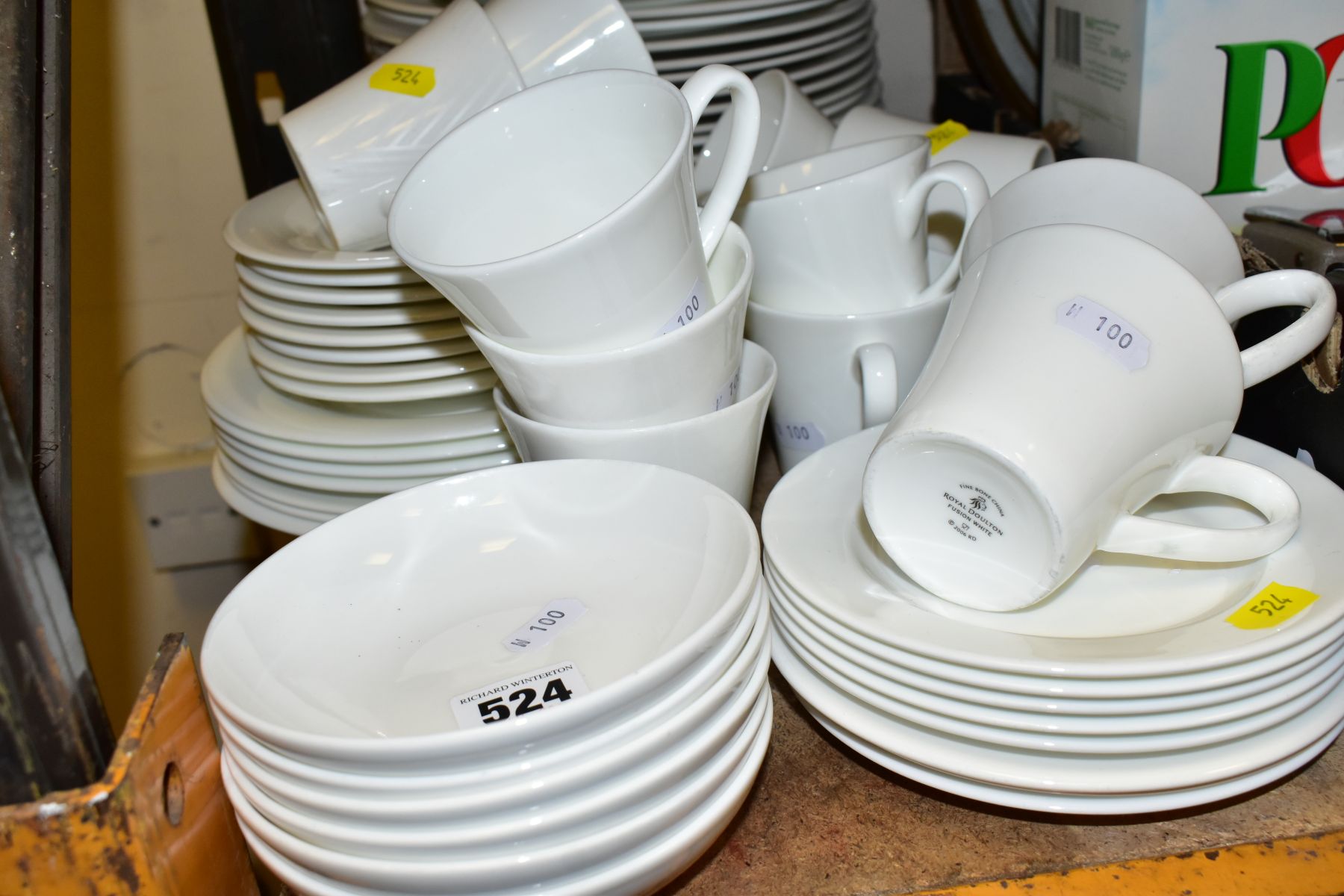 A ROYAL DOULTON FUSION WHITE PART DINNER SERVICE, includes seconds, comprising eleven coffee cups, - Image 3 of 4