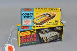 TWO EMPTY CORGI TOYS BOXES, James Bond's Aston Martin D.B.5, No 261 and E Type Jaguar Competition