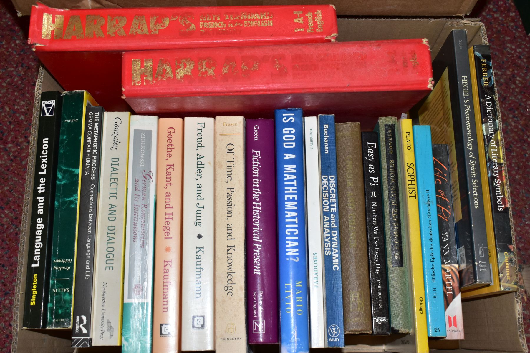 SEVEN BOXES OF BOOKS, subjects are mostly philosophy, language and literature, with works on or by - Image 2 of 8