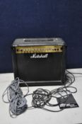 A MARSHALL MG30DFX GUITAR AMPLIFIER with manual and two cables (PAT pass and working)