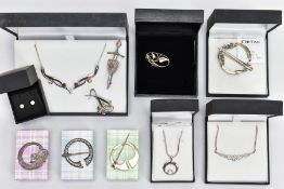 ELEVEN ITEMS OF SCOTTISH JEWELLERY, to include four Ortak pieces, including two necklaces, a