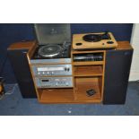 AN ION USB TURNTABLE (PAT pass and working) and a vintage Ferguson Hi Fi in cabinet with two