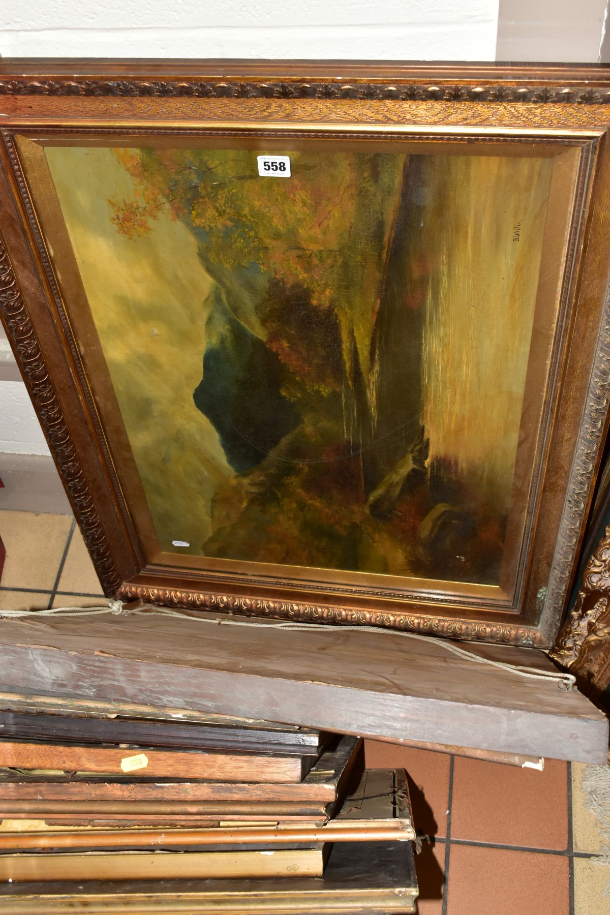 PAINTINGS AND PRINTS, ETC, to include B Willis river landscape oil on canvas, circa early 20th - Image 3 of 4
