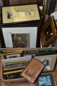 PAINTINGS AND PRINTS, ETC, to include an oil on board of a Huntsman on a horse, signed Van Meer?