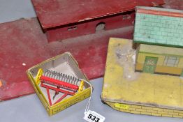 A BOXED DINKY TOYS HAY RAKE, No.27K, appears complete and in very good condition, plain yellow box