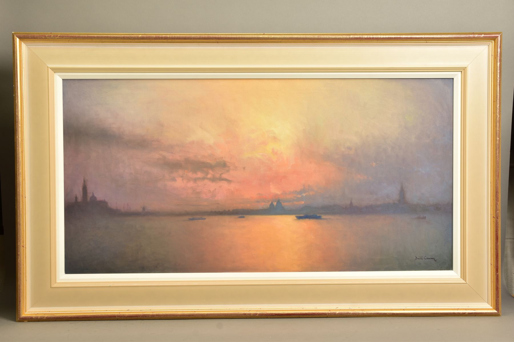 DAVID CRESSMAN (BRITISH 1980) 'VENICE VAPORETTI' an impressionist view of Venice, signed bottom