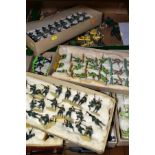 A QUANTITY OF BRITAINS AND AIRFIX 1/32 SCALE SOLDIER FIGURES, many have been painted and detailed to