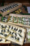 A QUANTITY OF BRITAINS AND AIRFIX 1/32 SCALE SOLDIER FIGURES, many have been painted and detailed to