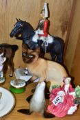 A GROUP OF ASSORTED CERAMICS, including a Royal Doulton Lydia HN1908, a Russian Sealion, a Sylvac