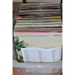 A TRAY CONTAINING APPROXIMATELY NINETY LP'S FROM THE 1970'S AND 80'S, artists include Deep Purple,