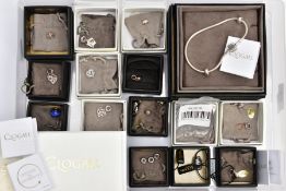 A SILVER CLOGAU CHARM BRACELET, THIRTEEN CHARMS AND THREE SPACERS, charms to include a wishbone, a
