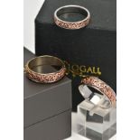 THREE SILVER CLOGAU RINGS, the 'Celtic Eternity' wedding bands designed as silver band rings with