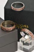 THREE SILVER CLOGAU RINGS, the 'Celtic Eternity' wedding bands designed as silver band rings with