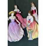 FOUR ROYAL DOULTON FIGURES, Beth HN4156, Alexandra HN3286, Rose HN4094 and Alice HN4111, (