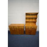 A MODERN PINE DRESSER AND SIDEBOARD (2)