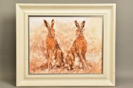 GARY BENFIELD (BRITISH 1965) 'BRIEF ENCOUNTER' a limited edition print of two hares 107/195,