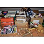 SIX BOXES AND LOOSE LP RECORDS AND SUNDRY ITEMS ETC, to include approximately one hundred and