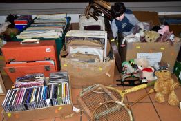 SIX BOXES AND LOOSE LP RECORDS AND SUNDRY ITEMS ETC, to include approximately one hundred and