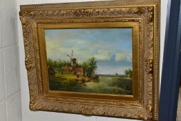 A PAIR OF DUTCH RIVER LANDSCAPES, painted in the 19th century style, oil on board, signed C Tyrell